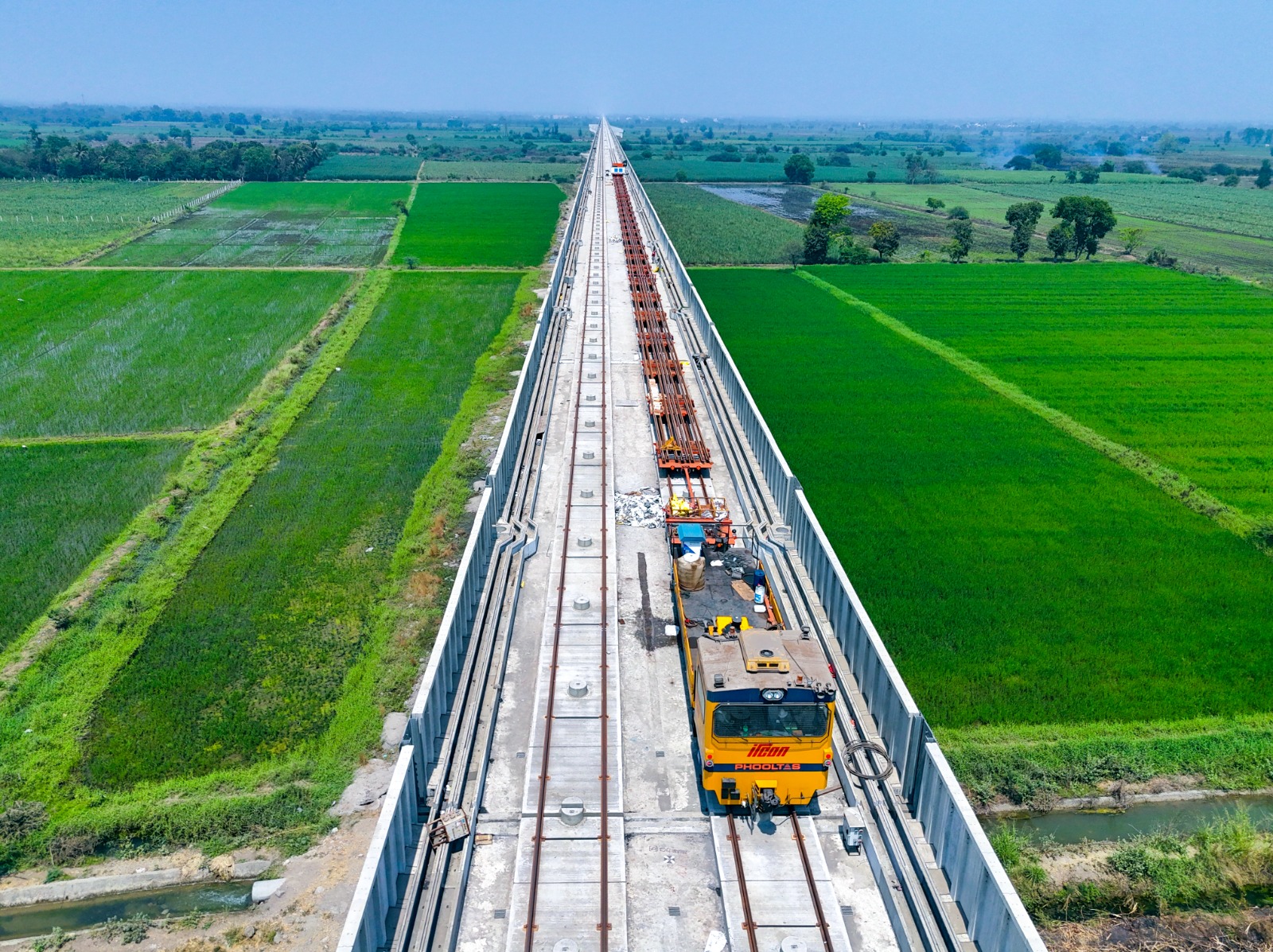 Track works in progress in Anand district for Mumbai Ahmedabad Bullet Train project